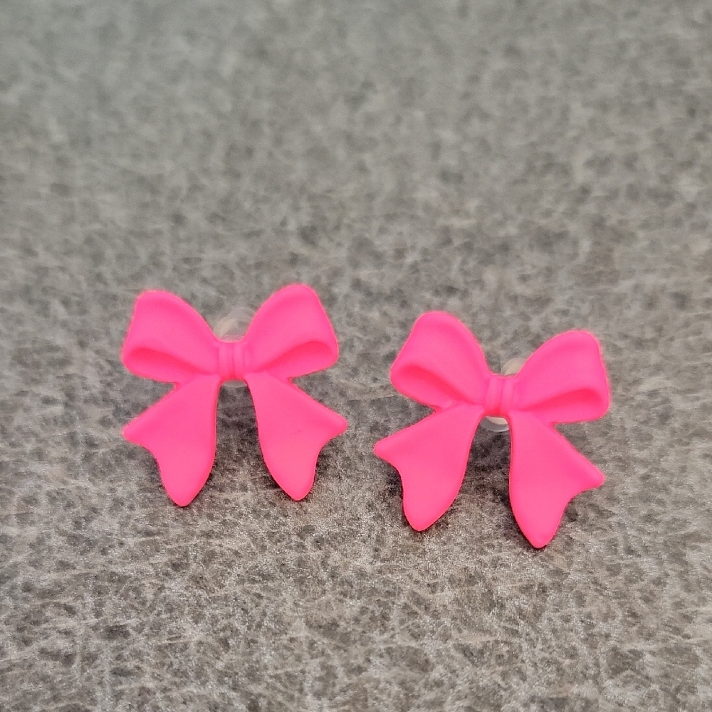 Pink Bow Kids Earrings